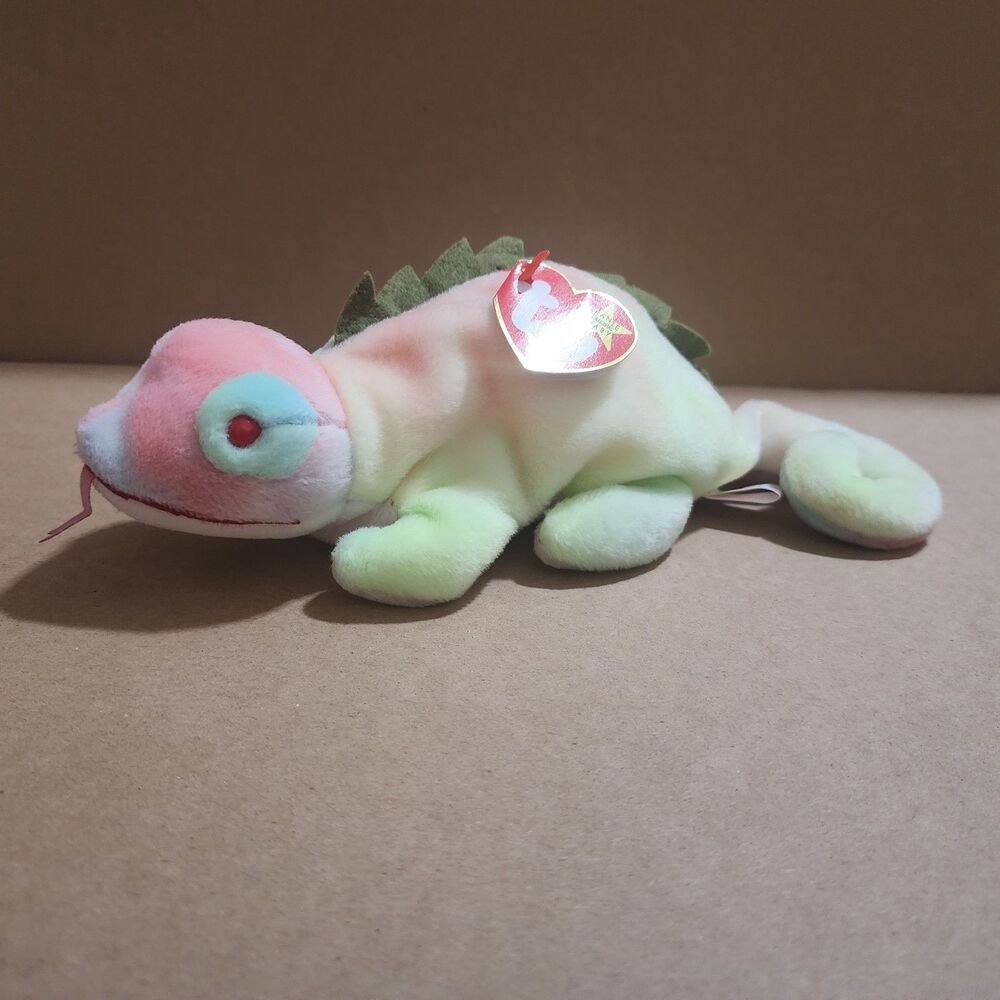 1997 Ty Beanie Baby Tie-Dye Iggy Tongue Spine Tag P.E. Pellet Perpendicular 403
